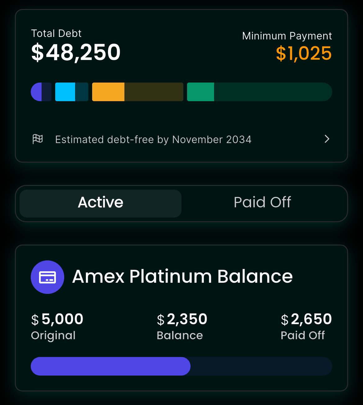 Debt tracking